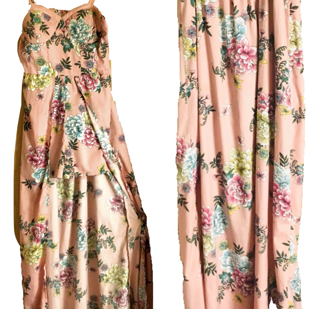 Floral maxi squirt dress